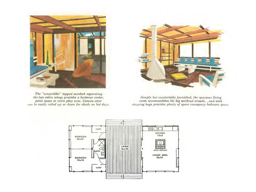 Douglas Fir Plywood Association, Design No.12 Second Home. 
Designed by Henrik Bull. Illustration by Bob Wandesforde.