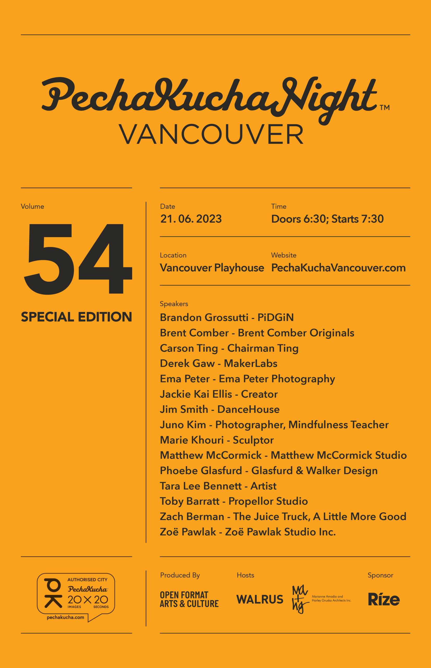 PechaKucha Night Vancouver Vol. 54 – 2023.06.21