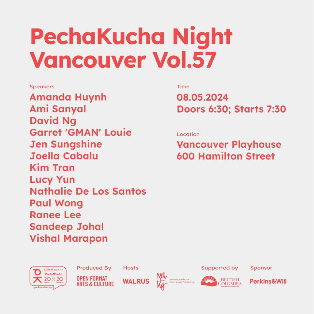 PechaKucha Night Vancouver returns at the Vancouver Playhouse, for another night of great stories and ideas from our local creatives.