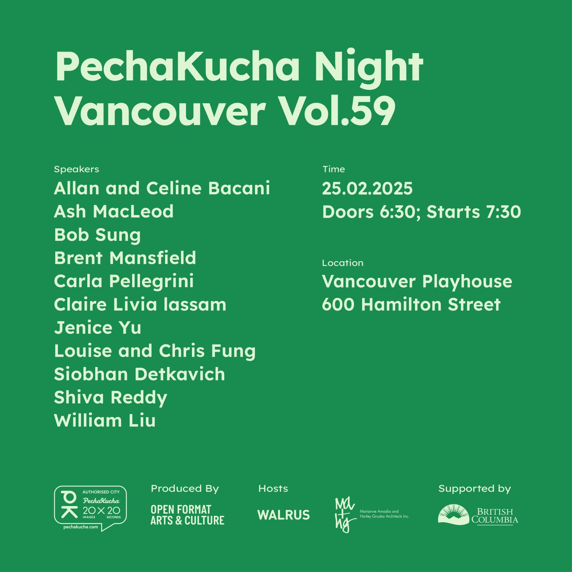 PechaKucha Night Vancouver Vol. 59 – 2025.02.25