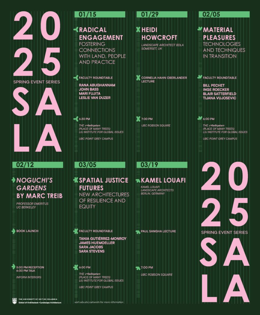 UBC SALA announces its 2025 Spring Event Series.