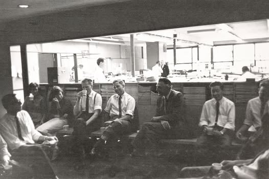 T.B.P. Coffee Break (1960). Center-left: Barry Downs. Center-right: C.E. Ned Pratt. Dick Sai-Chew (1960).