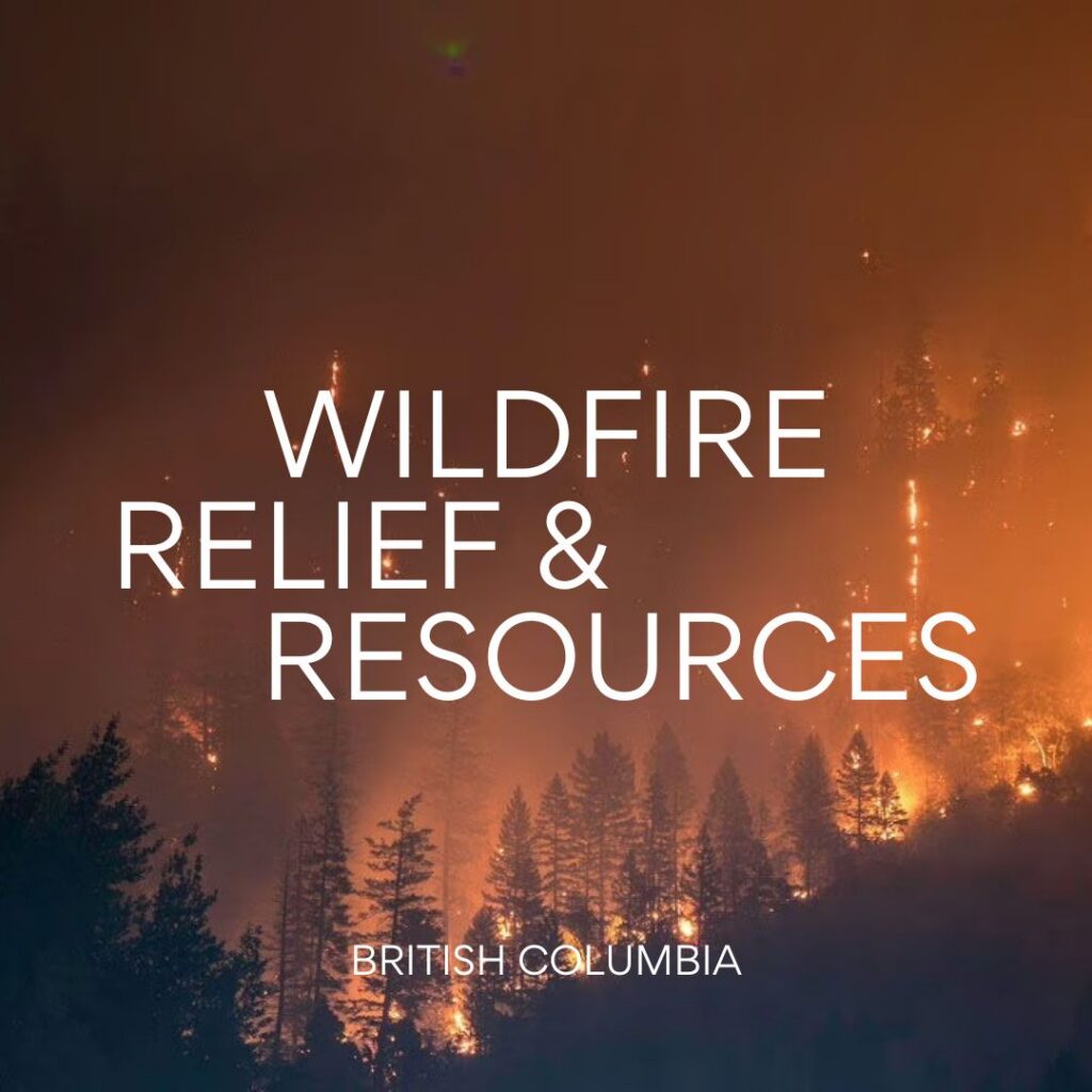 Information and real-time resources about ongoing efforts to support those effected by the current wildfire crisis in British Columbia.